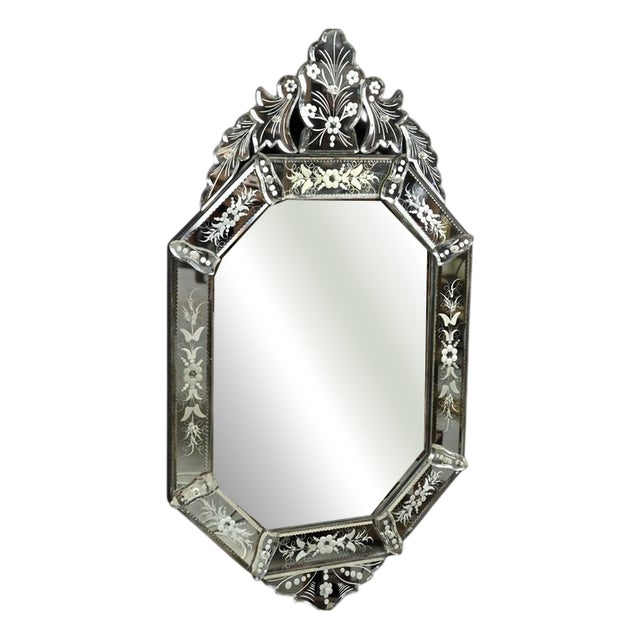 Vintage Octagonal Venetian Mirror, 1950 For Sale
