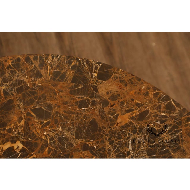 Maitland Smith Empire Style Round Marble Top Mahogany Lamp Table For Sale - Image 13 of 17
