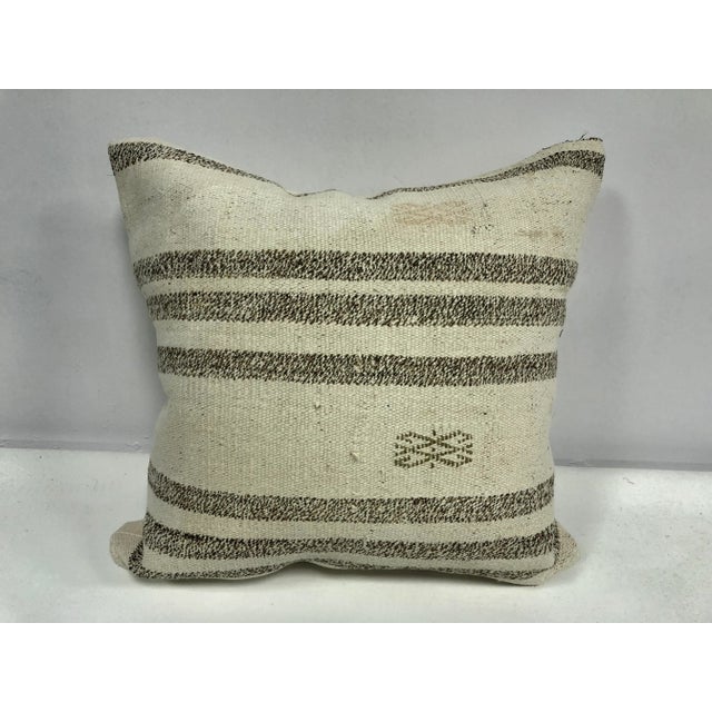 Turkish Organic Traditional Handwoven Kilim Pillow For Sale In Phoenix - Image 6 of 6