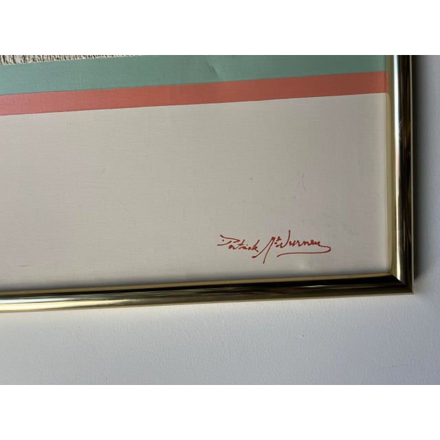 1980s Large 1980's Patrick M. Mixed Media Collage Expressionist Abstract Landscape Painting, Frame For Sale - Image 5 of 13