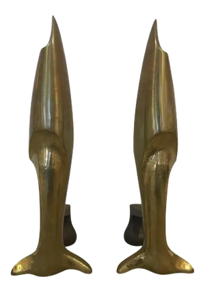 French Art Deco Andirons Bronze Attributed Pierre Legrain - a Pair