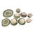 1950s Mid-Century Royal China "Colonial Homestead" Green Transferware - 16 Piece Set For Sale
