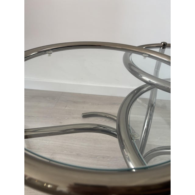 Mid-Century Morex Swivel Coffee Table in Glass and Chrome-Plated Steel attributed to Milo Baughman, 1970s For Sale - Image 17 of 18
