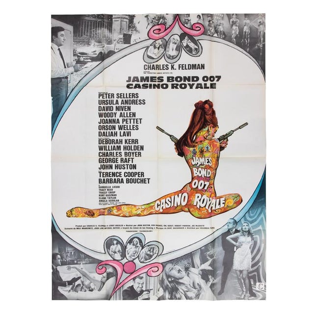 1950s Vintage Casino Royale Poster with Psychedelic Art, 1957 For Sale - Image 5 of 6