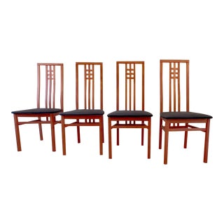1990s Set of 4 Italian Contemporary Dining Chairs For Sale