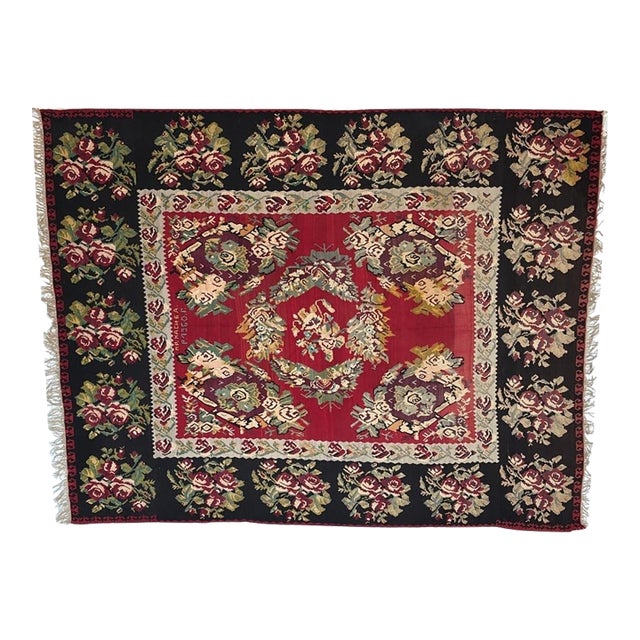 Antique Bessarabian KIlim, 9'2" X 11'2" For Sale