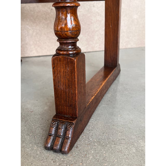 Antique White 19th Spanish Carved Walnut Dining Chairs - Set of 6 For Sale - Image 8 of 10