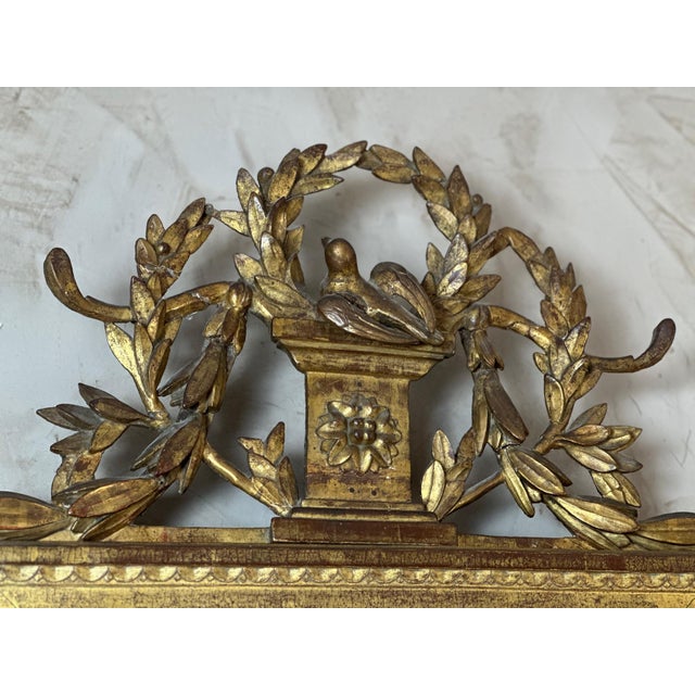 Louis XVI Mirror in Carved and Gilded Wood For Sale - Image 4 of 12