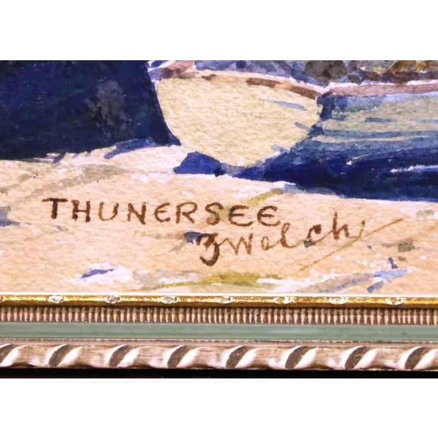 Mid-Century Pair of European Landscape Watercolors Signed Walch, Framed For Sale In Dallas - Image 6 of 18