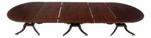 Banded Mahogany Tripple Pedestal Base 3 Ext. Section 157" Long Dining Table MINT