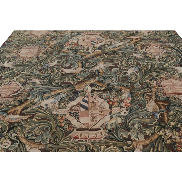 Handwoven in wool, this 9x12 contemporary rug is inspired by antique Tudor rugs and tapestries—-a new release from Rug &...