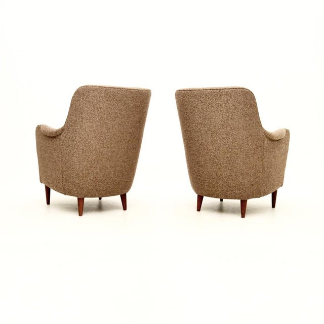 Vintage Swedish Samsas Armchairs attributed to Carl Malmsten, 1960, Set of 2 For Sale - Image 4 of 7