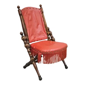 Mid 19th Century Antique Victorian Carved Walnut Folding Campaign Chair Attributed to George Hunzinger