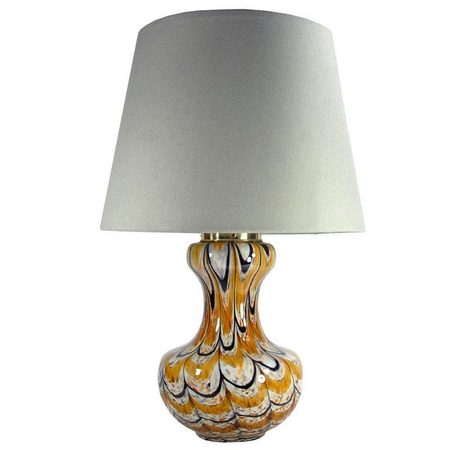 Orange Large Murano Glass Table Lamp, Italy, 1970s For Sale - Image 8 of 8