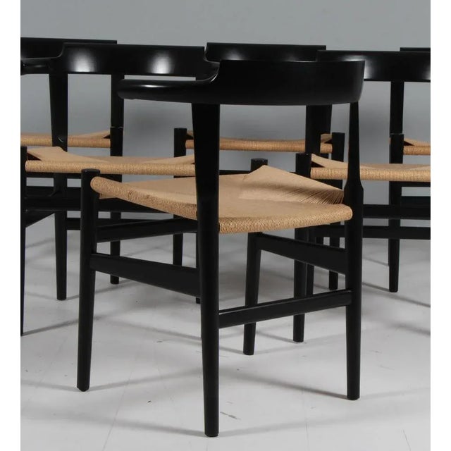 Beige PP68 Armchairs attributed to Hans J. Wegner for PP Møbler, Denmark, 2010s, Set of 6 For Sale - Image 8 of 12