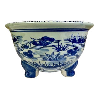 Blue & White Chinese Export Orchid Pot For Sale