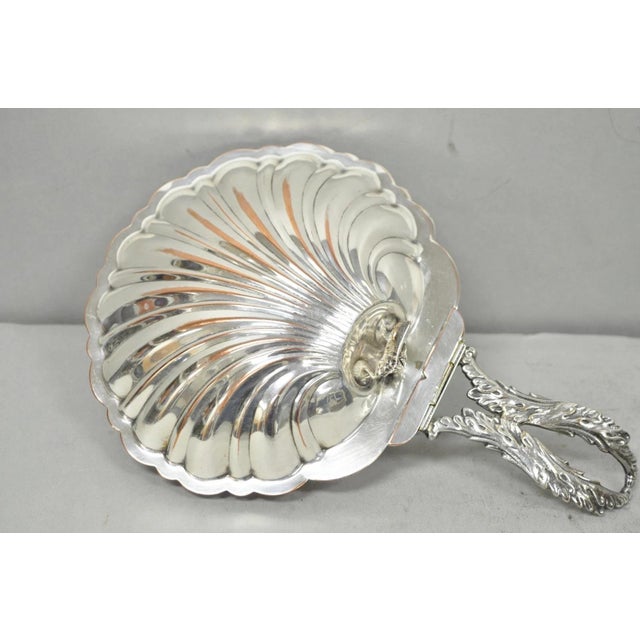 Vintage English Regency Silver Plated Clam Shell Table Butler Serving Dish For Sale - Image 17 of 17