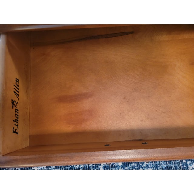 Wood Vintage Ethan Allen Solid‑wood Side Table For Sale - Image 7 of 10