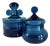 Vintage Blue Glass Lidded Jars by Bertil Vallien for Boda, 1960s, Set of 2 For Sale