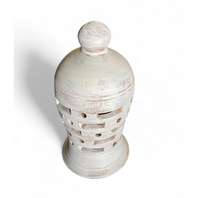 Hand-Painted Tunisian Terracotta Lantern For Sale - Image 4 of 7