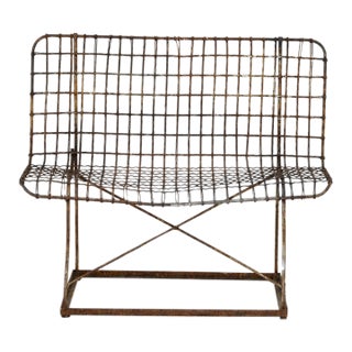 Antique Industrial Wire Garden Bench For Sale
