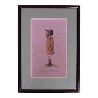 Johnny Osborne Jockey St. Leger, Derby, Oaks, 2 Thousand Guineas 1895 Watercolour by Astor For Sale