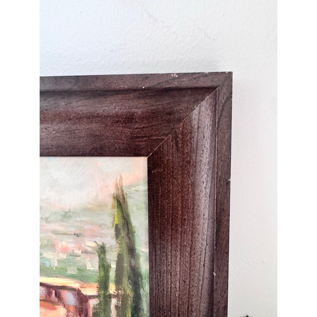 1950s 1950s Original Saint-Paul-De-Vence France Oil Painting Vintage For Sale - Image 5 of 12