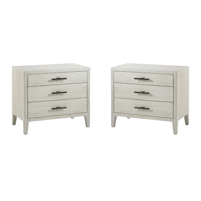 Pair of White Modern Nightstands For Sale - Image 9 of 9