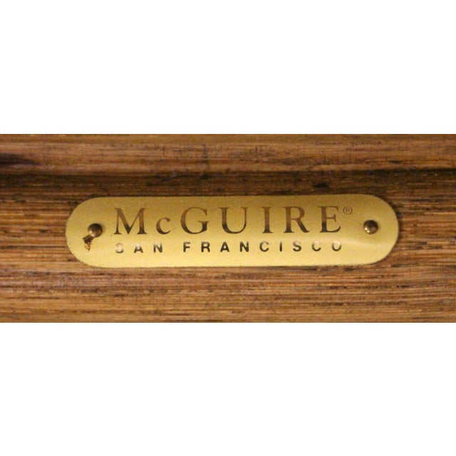 Yellow Late 20th Century Pair of McGuire "Target" Back Arm Chairs For Sale - Image 8 of 8