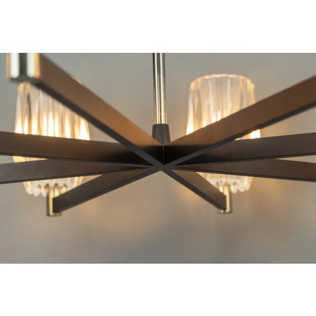 Eight-Light Chandelier in Metal, Chrome and Glass For Sale - Image 10 of 18