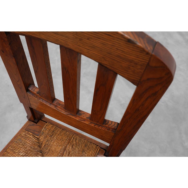 Early Art Deco Oak & Wicker Dining Chairs, Belgium, 1915, Set of 4 For Sale - Image 18 of 18