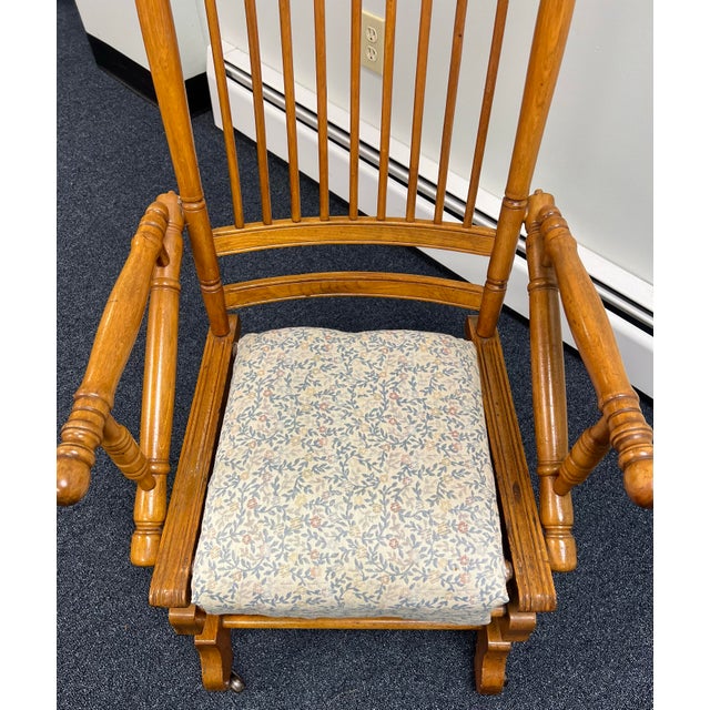Late 19th Century Maple Spindle Back Platform Rocker For Sale - Image 10 of 10