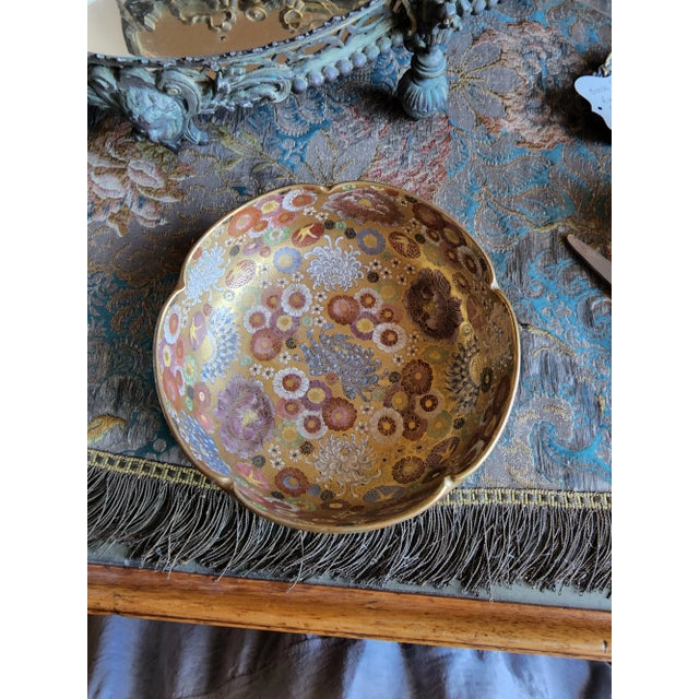 1930s Satsuma Thousand Flowers Bowl For Sale - Image 10 of 13