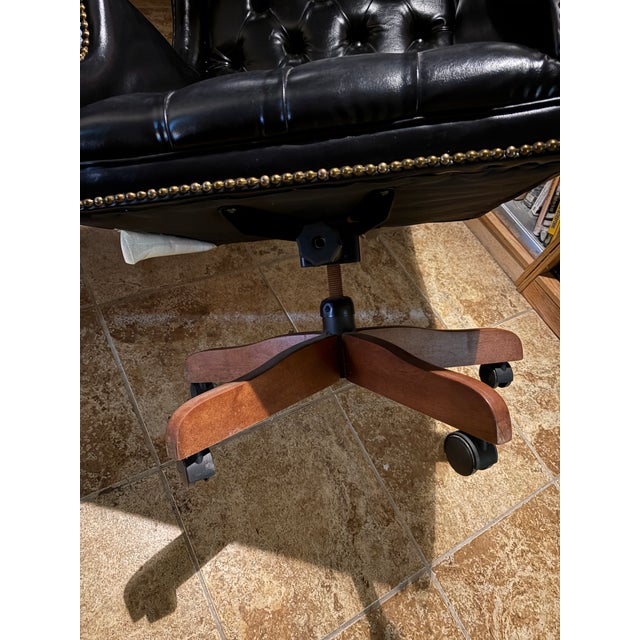 Global Upholstery Traditional Queen Anne Style High Back Tilter Office Chair For Sale - Image 6 of 9