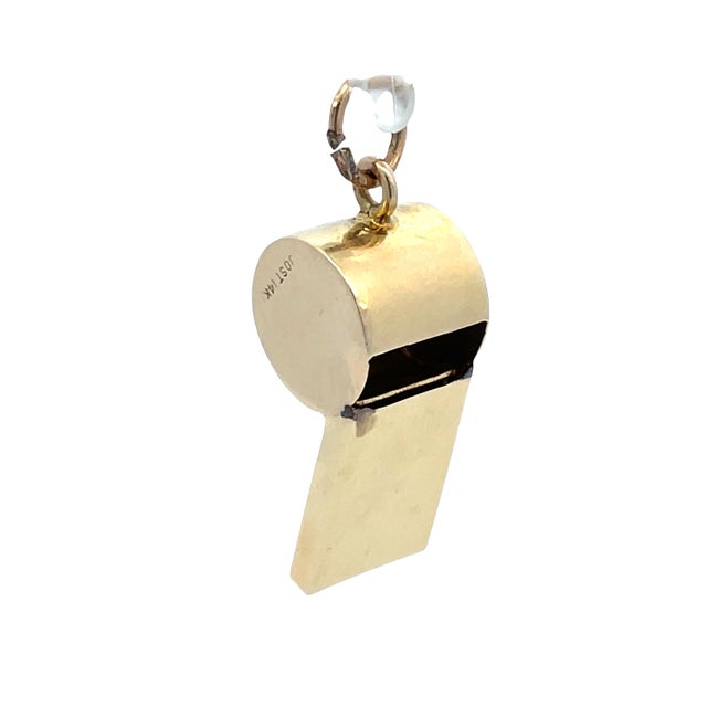Modern Mid 20th Century 14k Yellow Gold Vintage Whistle Charm/Pendant For Sale - Image 3 of 8