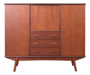 Mid-Century Danish Teak Highboard, 1960s