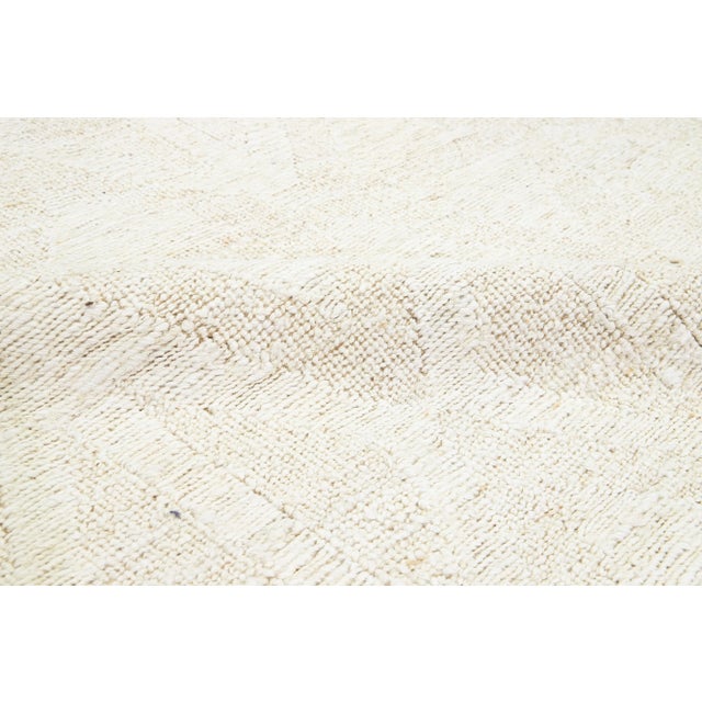 Modern Handmade Ivory Soumak Natural Jute Rug For Sale - Image 4 of 9