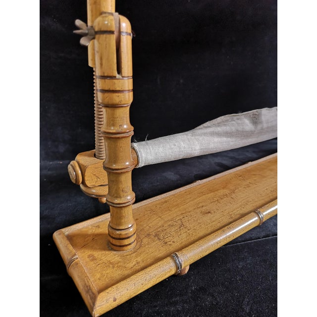 French Neeedle Point or Embroidery Stretcher with Carved Bamboo Effect and Cherrywood Table Top, 1880s For Sale - Image 14 of 18