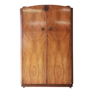 French Art Deco Style Burl Wood Armoire Dresser by Austinsuite For Sale
