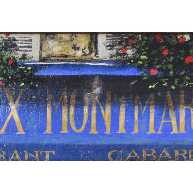 Paris Café Au Vieux Montmartre, 1994, Oil on Canvas For Sale - Image 11 of 13