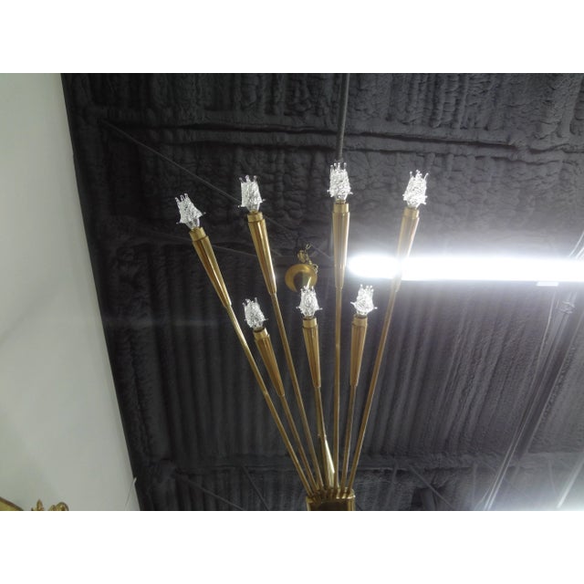 Brass 1960s Italian Brass Sputnik Chandelier by Oscar Torlasco For Sale - Image 8 of 12