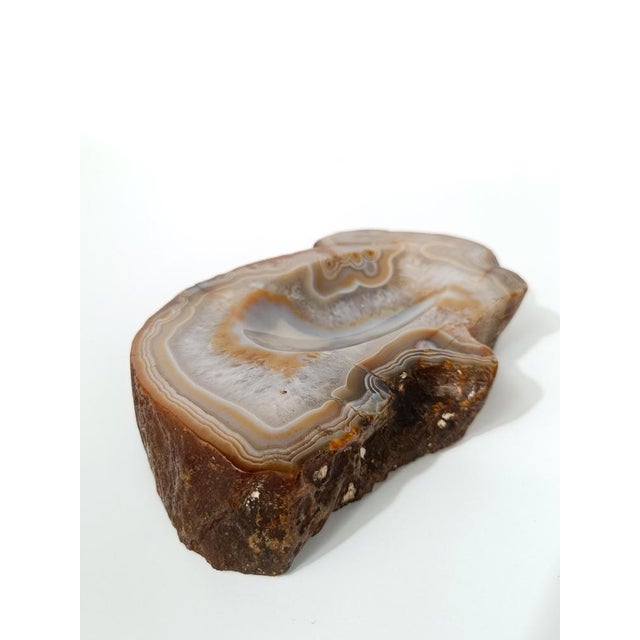 Vintage Freeform Ashtray in Natural Carved Agate, 1970s For Sale - Image 9 of 17