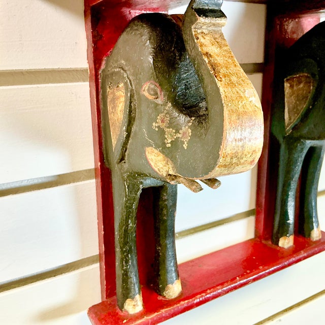 1920s Antique Chinoiserie Boho Chic Elephant Wall Mounted Shelf. For Sale - Image 12 of 17