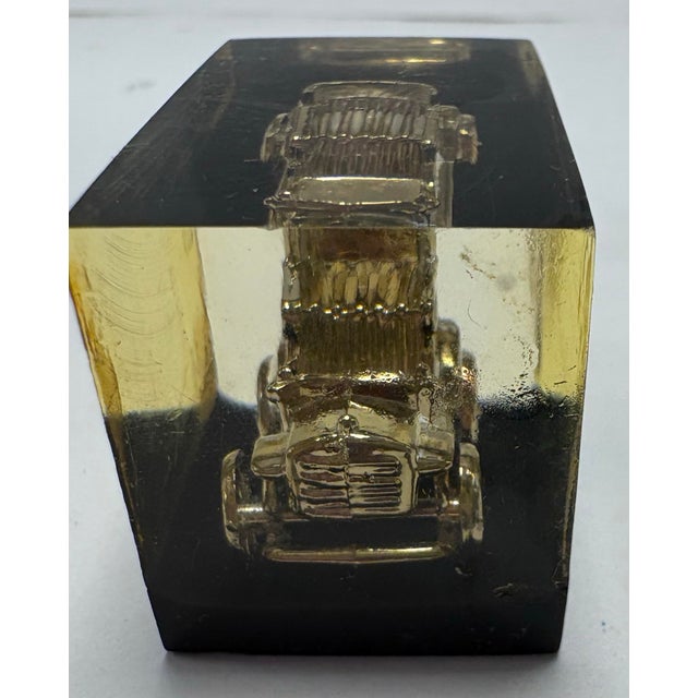 Mid 20th Century Vintage Lucite Car Paperweight – Mid Century Automotive Desk Decor For Sale - Image 5 of 8