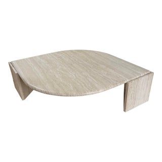 Vintage Italian Travertine Eye Coffee Table by Stone International, 1970s For Sale