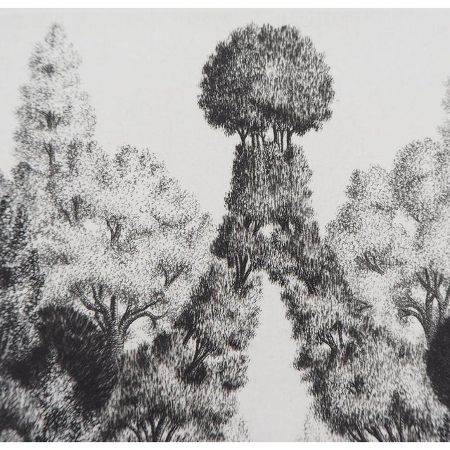 François Houtin, North Entrance of the Garden of Earthly Delights, 1979, Etching For Sale - Image 4 of 6