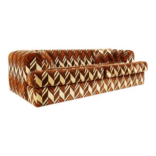 Jack Lenor Larsen Milo Baughman Style Mid Century Sofa For Sale