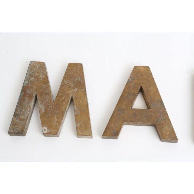 Mid-Century Modern Vintage Solid Brass Letter M A N Paper weights / Sign - Set of 3 letters For Sale - Image 3 of 6