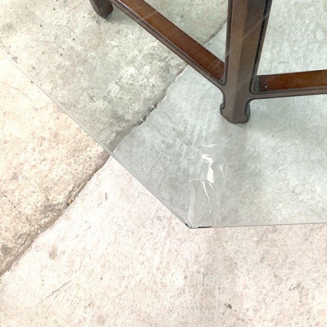 Sculptural Modern Octagonal Vintage Coffee Table- Ming Style For Sale - Image 9 of 12