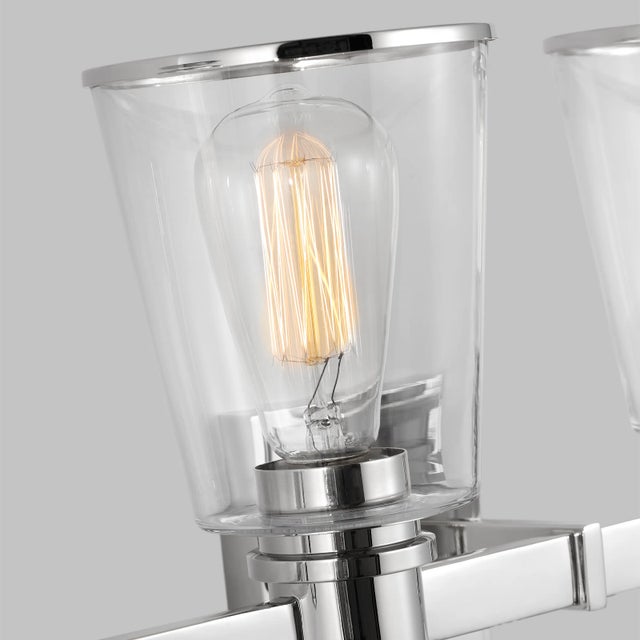 2020s Chapman & Myers by Visual Comfort Studio Alessa 4-Light Bath Vanity Sconce in Polished Nickel For Sale - Image 5 of 9